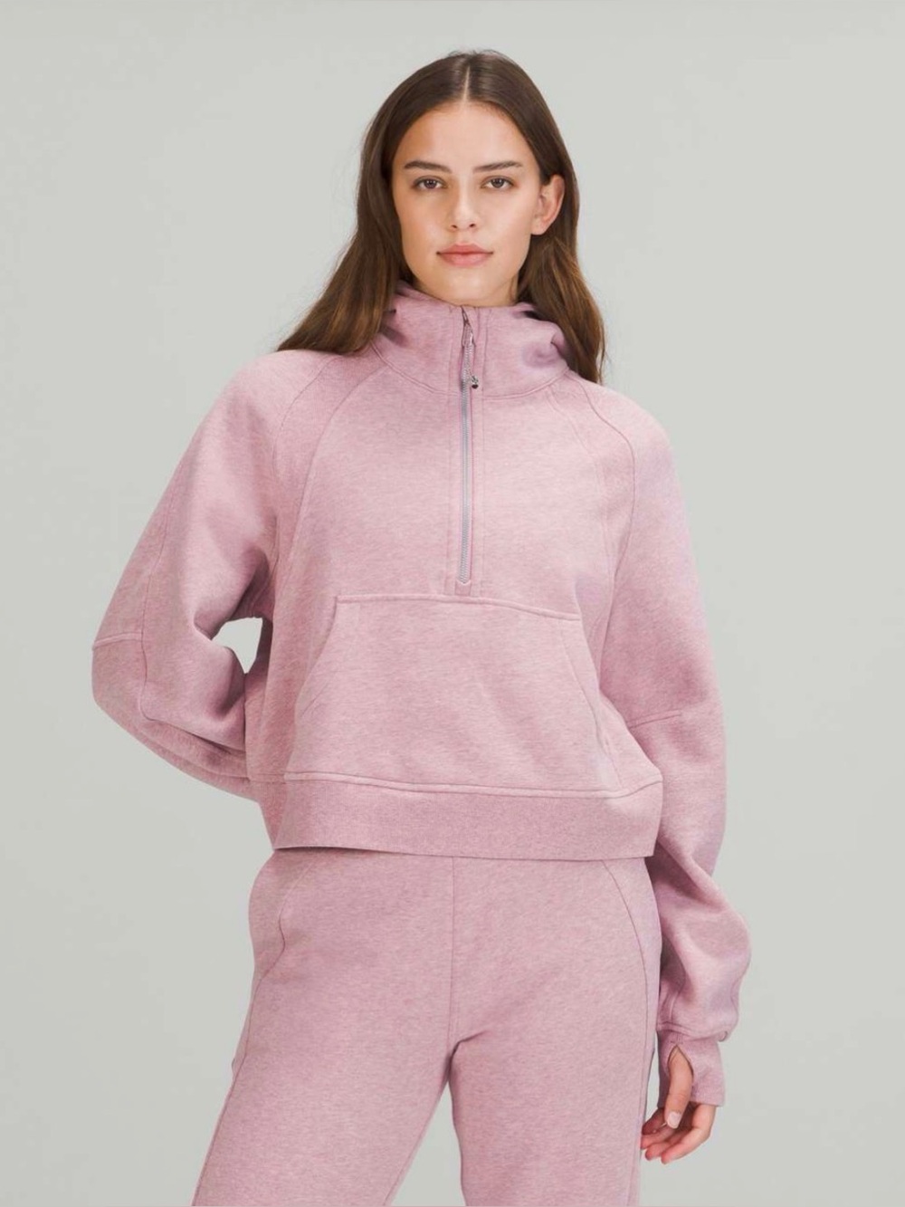 Lululemon Scuba Oversized Half-Zip Hoodie
Heathered Pink Taupe M/L W3DUSS NWOT